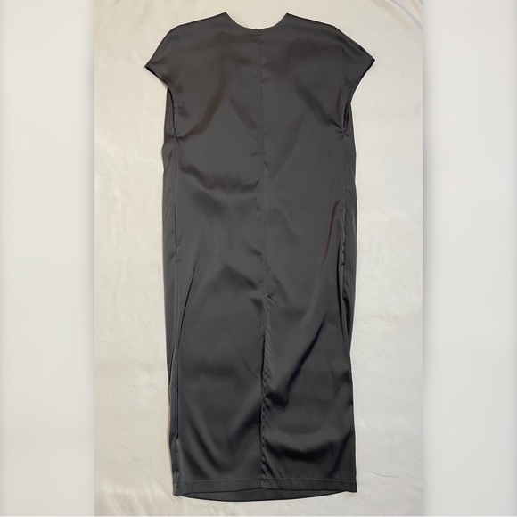 NWT New $232 Skills & Genes Grey Satin Midi Dress Size 6 - Picture 6 of 12
